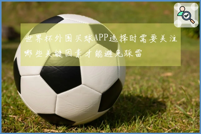 世界杯外围买球APP选择时需要关注哪些关键因素才能避免踩雷